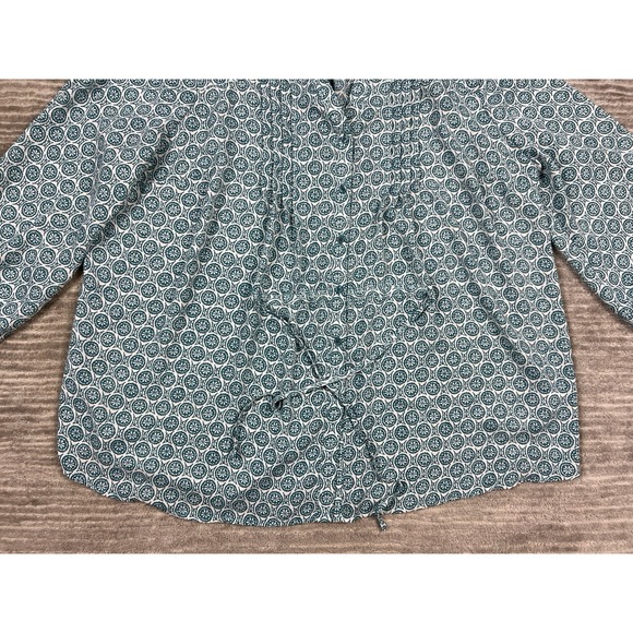 Terra & Sky Top Womens 1X Green‎ Button Up Long Sleeve Polyester Casual - Picture 3 of 14